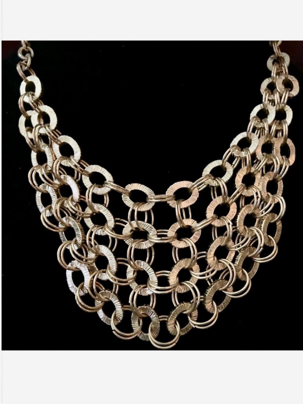 New Buccellati Style Layered Gold Chain Link Statement Necklace